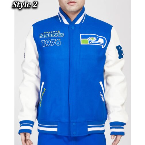 Seattle Seahawks Ultimate Throwback Varsity Jacket - Image 2