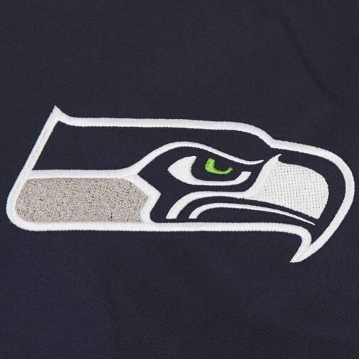 Seattle Seahawks Varsity Navy Blue Cotton Jacket - Image 4