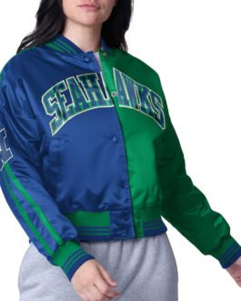 Seattle Seahawks Zone Blitz Navy/Neon Green Jacket