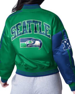 Seattle Seahawks Zone Blitz Navy/Neon Green Jacket