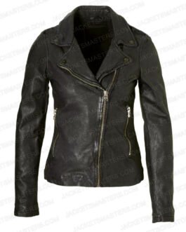 Secret Invasion Emilia Clarke Biker Black Leather Jacket