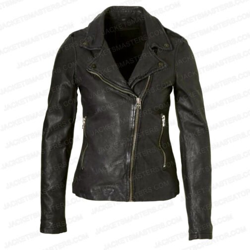 Secret Invasion Emilia Clarke Biker Black Leather Jacket