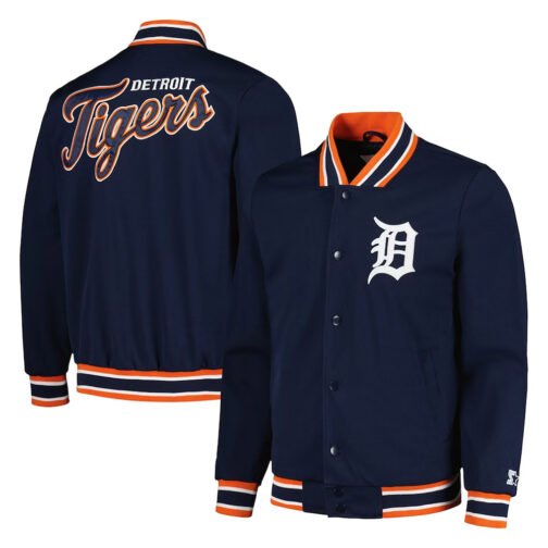 Secret Weapon Detroit Tigers Navy Satin Jacket - Image 3