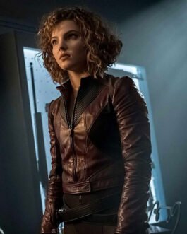 Camren Bicondova Gotham Burgundy Leather Jacket