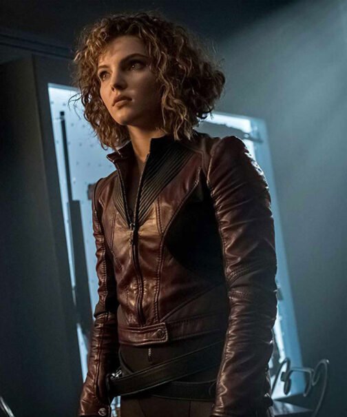 Camren Bicondova Gotham Burgundy Leather Jacket