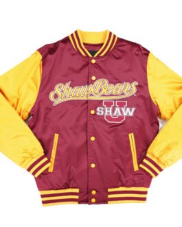 Shaw University Garnet and Gold Baseball Jacket