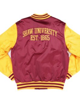 Shaw University Garnet and Gold Baseball Jacket