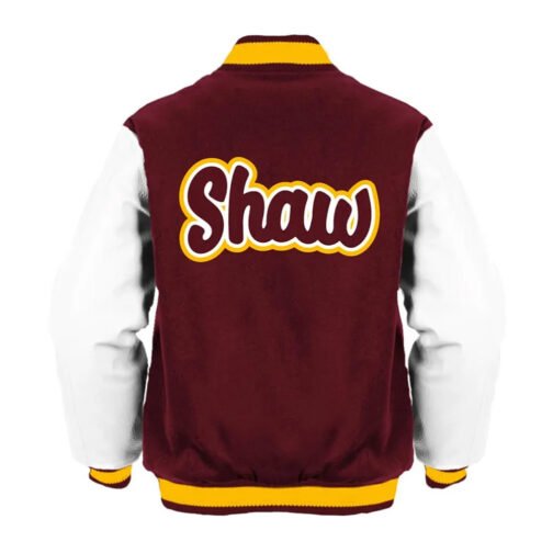 Shaw University Maroon and White Varsity Jacket - Image 2