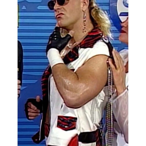 WWE Shawn Michaels White Leather Vest - Image 5