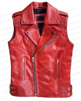 WWE Shinsuke Nakamura Red Leather Vest