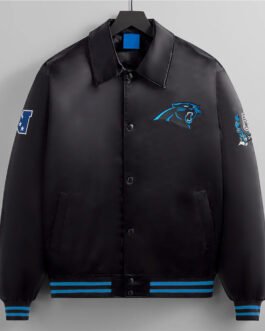 Carolina Panthers Shirt Collar Black Bomber Jacket