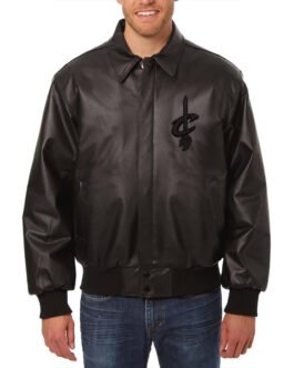 Cleveland Cavaliers Shirt Collar Leather Jacket
