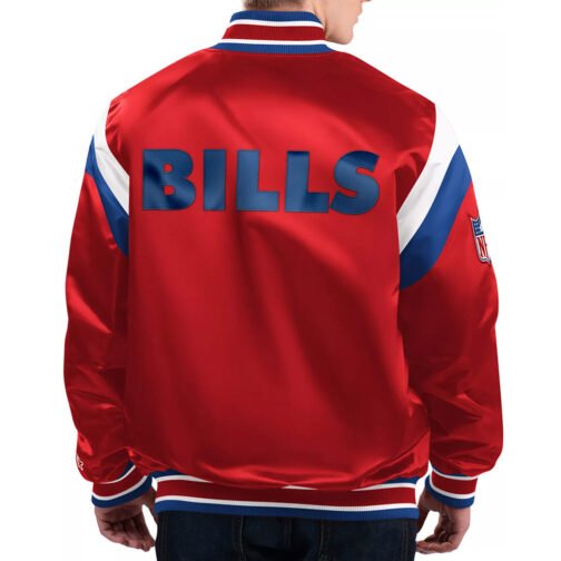 Shutout Throwback Buffalo Bills Red Satin Jacket - Image 2