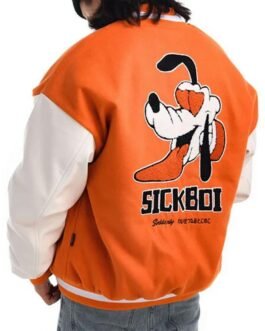 Sickboy D Letterman White and Orange Jacket