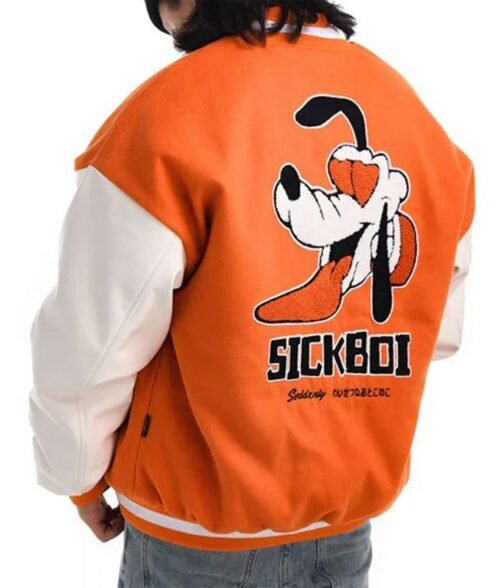 Sickboy D Letterman White and Orange Jacket - Image 2