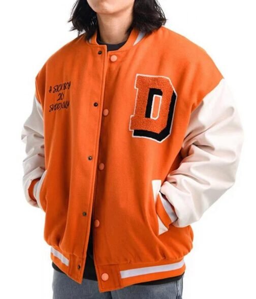 Sickboy D Letterman White and Orange Jacket - Image 3