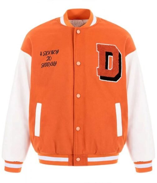 Sickboy D Letterman White and Orange Jacket - Image 4