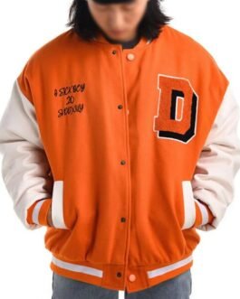 Sickboy D Letterman White and Orange Jacket