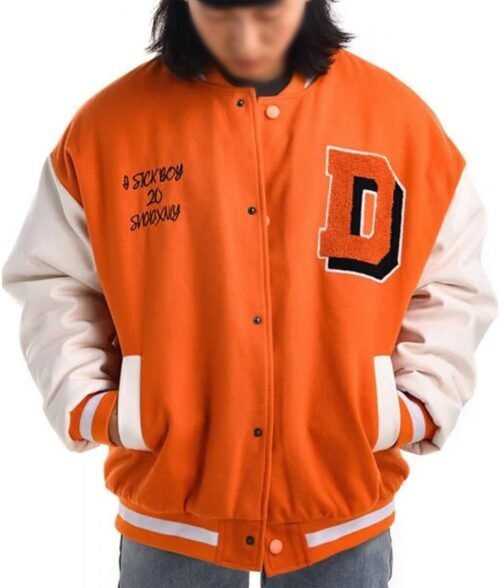 Sickboy D Letterman White and Orange Jacket
