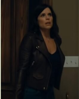 Scream Neve Campbell Black Biker Leather Jacket