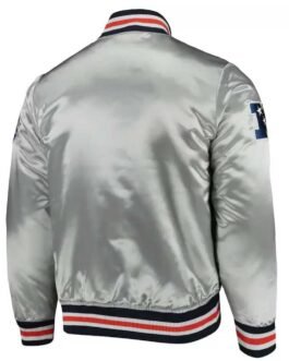 Silver Chicago Bears Satin Jacket