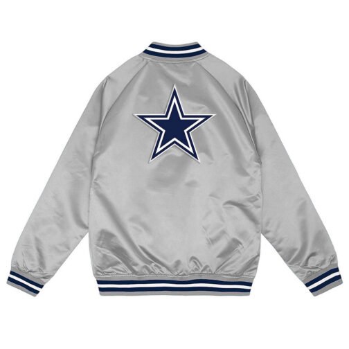 Silver Dallas Cowboys Lightweight Satin Jacket - Image 2