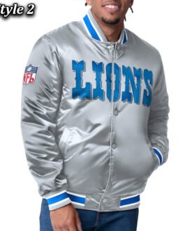 Detroit Lions Closer Blue/Silver Satin Jacket