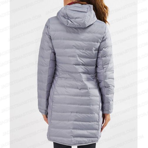 Sex Education Simone Ashley Puffer Gray Hooded Coat - Image 3