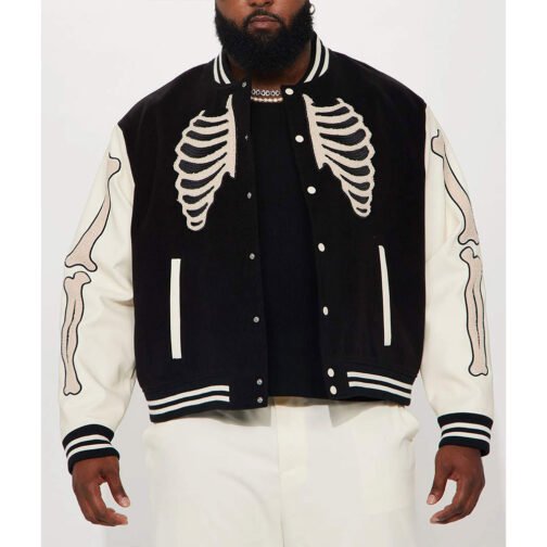 Skeleton Varsity Wool/Leather Jacket - Image 9