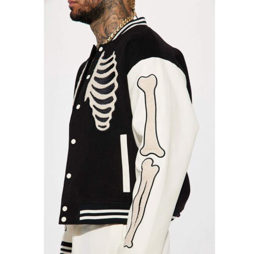 Skeleton Varsity Wool/Leather Jacket - Image 11