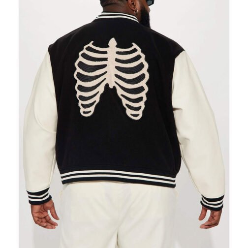 Skeleton Varsity Wool/Leather Jacket - Image 7