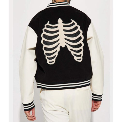 Skeleton Varsity Wool/Leather Jacket - Image 3