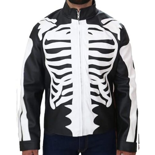 Rob Zombie Skeleton Bones Skull Leather Jacket - Image 3