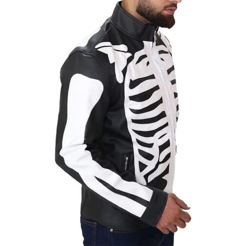 Rob Zombie Skeleton Bones Skull Leather Jacket - Image 7