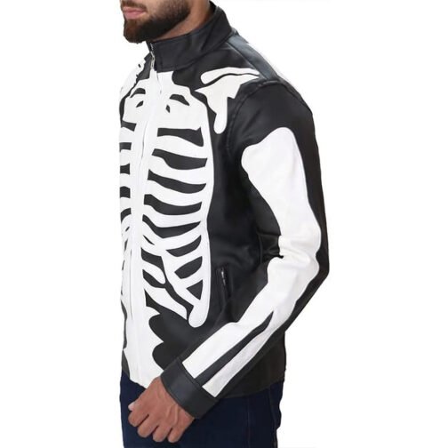 Rob Zombie Skeleton Bones Skull Leather Jacket - Image 8