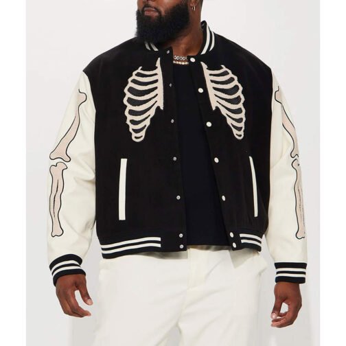 Skeleton Varsity Wool/Leather Jacket - Image 5