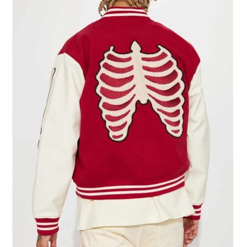 Skeleton Varsity Wool/Leather Jacket - Image 4