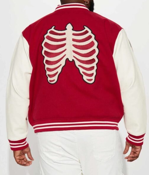 Skeleton Varsity Wool/Leather Jacket - Image 8