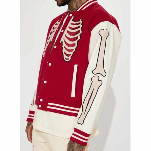 Skeleton Varsity Wool/Leather Jacket - Image 12