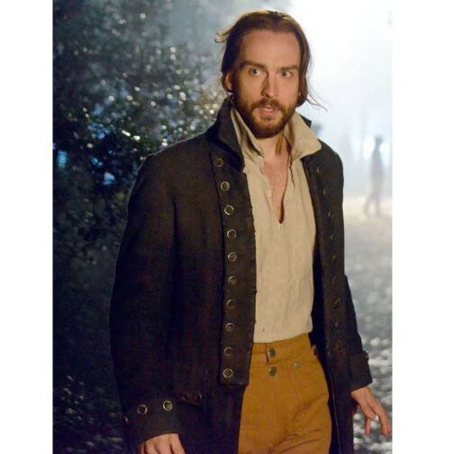 Sleepy Hollow Tom Mison Black Wool Coat - Image 3
