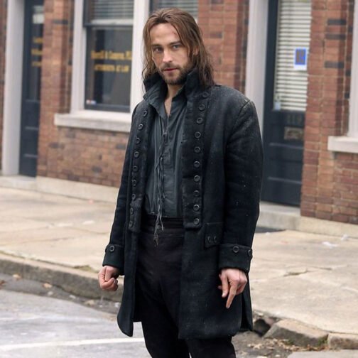 Sleepy Hollow Tom Mison Black Wool Coat - Image 2