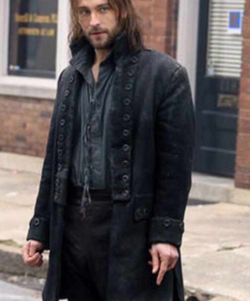 Sleepy Hollow Tom Mison Black Wool Coat - Image 9