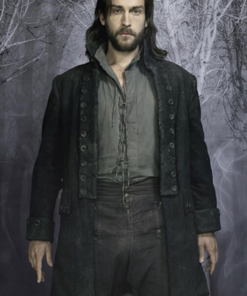 Sleepy Hollow Tom Mison Black Wool Coat - Image 6