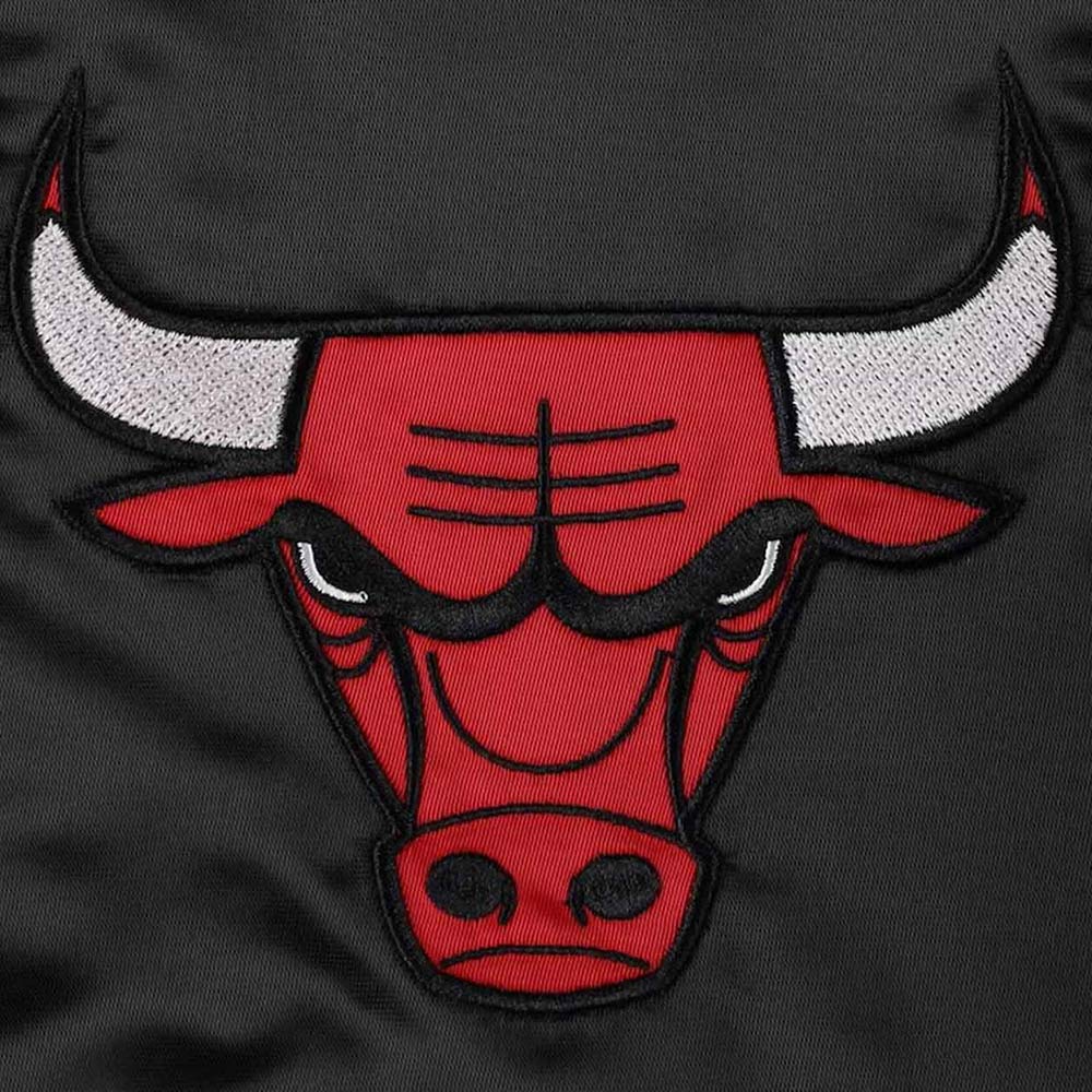 Chicago Bulls Slider Black Satin Jacket - Image 4