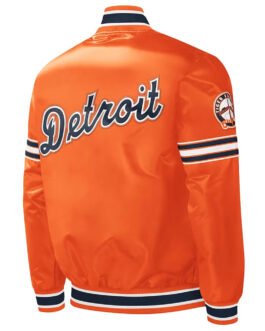 Slider Detroit Tigers Orange Varsity Satin Jacket