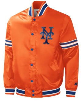 NY Mets Slider Orange Satin Jacket