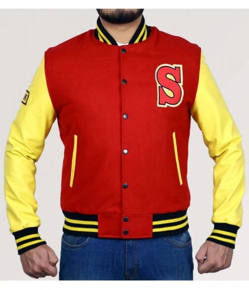Clark Kent Smallville Red and Yellow Varsity Jacket - Image 3