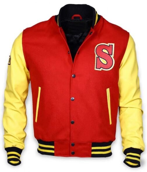 Clark Kent Smallville Red and Yellow Varsity Jacket - Image 5