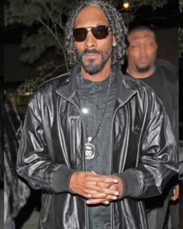 Bomber Snoop Dogg Black Leather Jacket