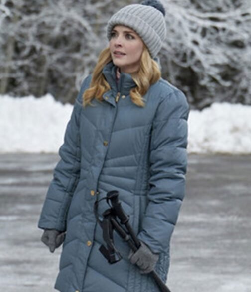 Jen Lilley Snowkissed Puffer Grey Coat - Image 2